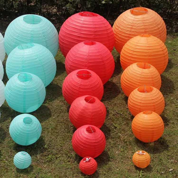 AJP 3 шт./лот китайский круглый бумажный фонарь для свадебного декора вечерние