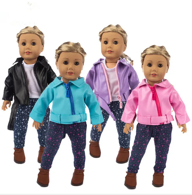 

New Leather Set Clothes for American girl 18inch doll clothes for children best gift