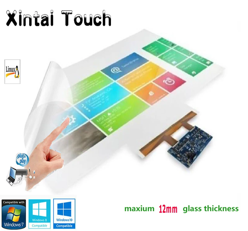 

Free shipping! 55" 20 touch points capacitive multi touch foil/interactive touch foil film with Bottom Tail