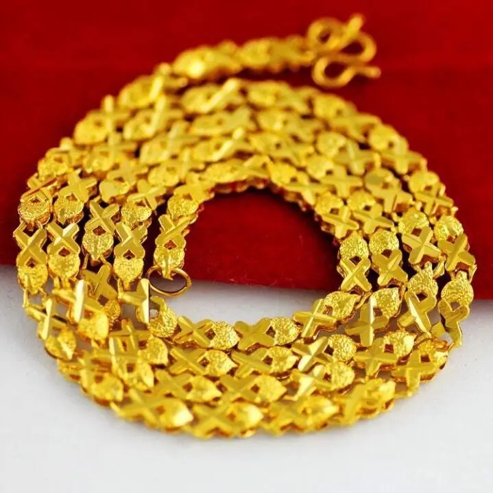 Лаки ювелирные изделия желтый Gold Filled Клевер Ссылка колье для женщин/леди 17.7