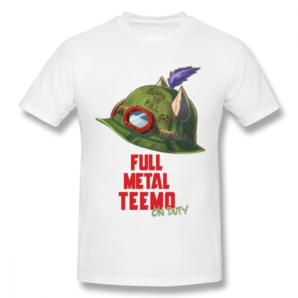 High-Q Teemo из League Of Legends, футболка на заказ, Мужская футболка, топ-дизайн, Классическая игровая футболка - Цвет: Белый
