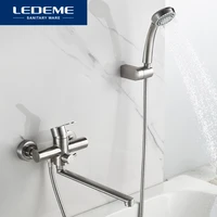 LEDEME Bath Shower Faucets Set Bathtub Faucet Water Mixer Crane Tap with Hand Shower Stainless Steel Bathroom Faucets L72203