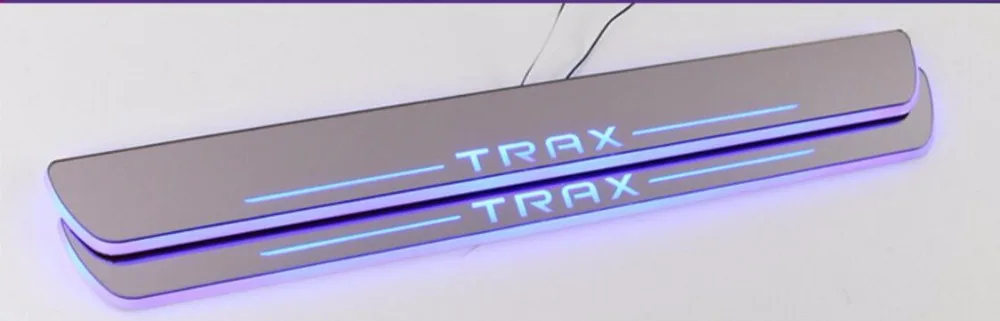 

Qirun acrylic led moving door scuff welcome light pathway lamp door sill plate linings for Chevrolet Trax 2014 2015 2016