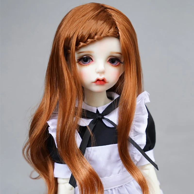 Cateleya BJD парик 1/3 1/4 кукольные волосы Lmitation мохер слегка вьющихся с коричневой