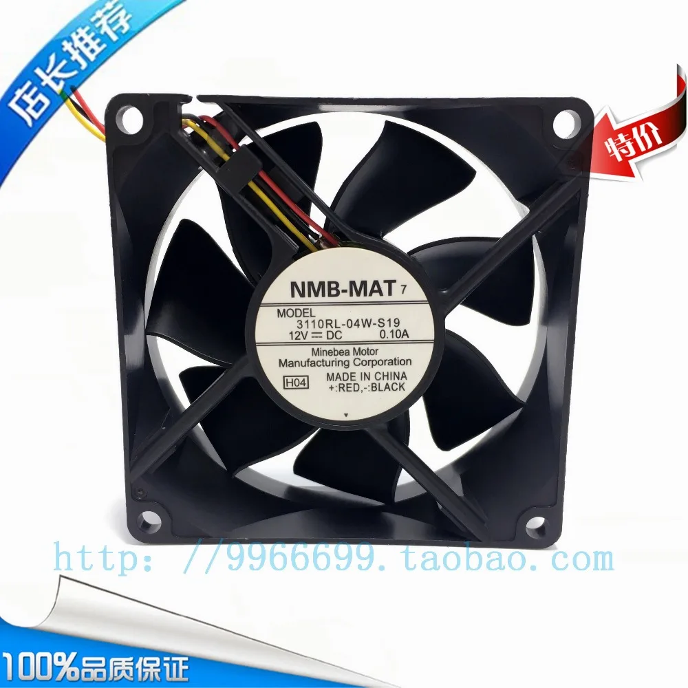 NMB-MAT 3110RL-04W-S19 H04 DC 12V 0.10A 80x80x25 мм 3-проводной Вентилятор охлаждения сервера