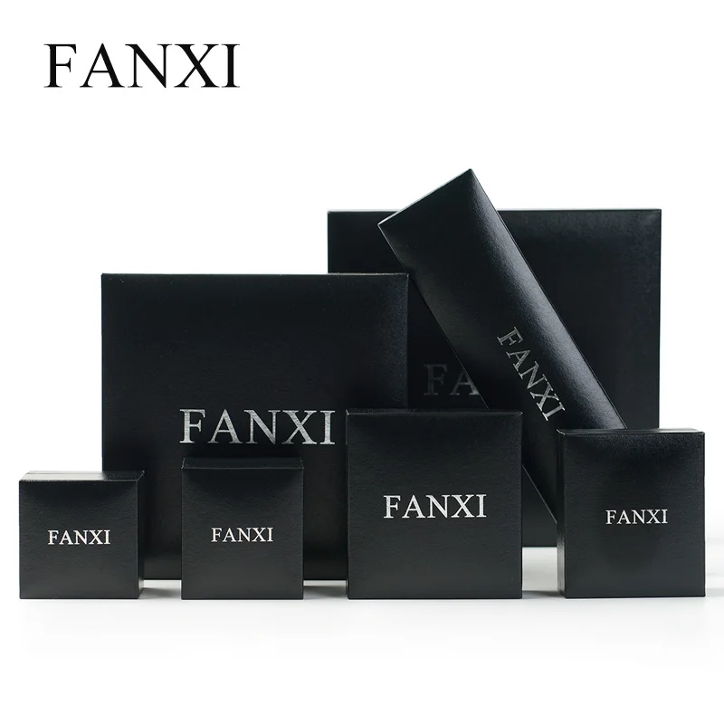 FANXI Новое прибытие черная коробка ювелирных изделий плюшевая внутренняя кольца