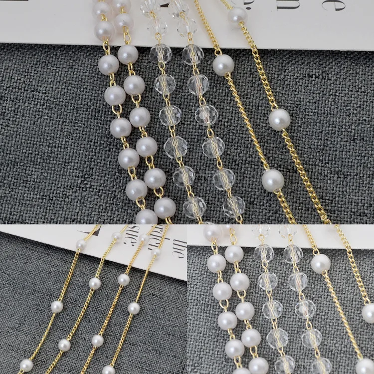 Серьги ручной работы DIY материал для серег латунная жемчужная Цепочка Из Бисера