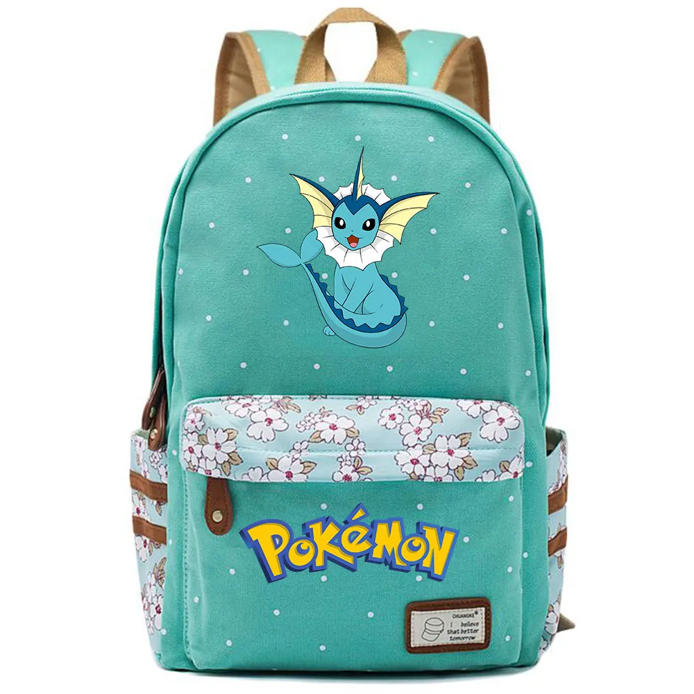 703CHK-15 Eevee Espeon Flareon Glaceon Jolteon школьная сумка в горошек для мальчиков и девочек, женская сумка, школьная сумка для подростков, Холщовый женский рюкзак - Цвет: 703CHK-15