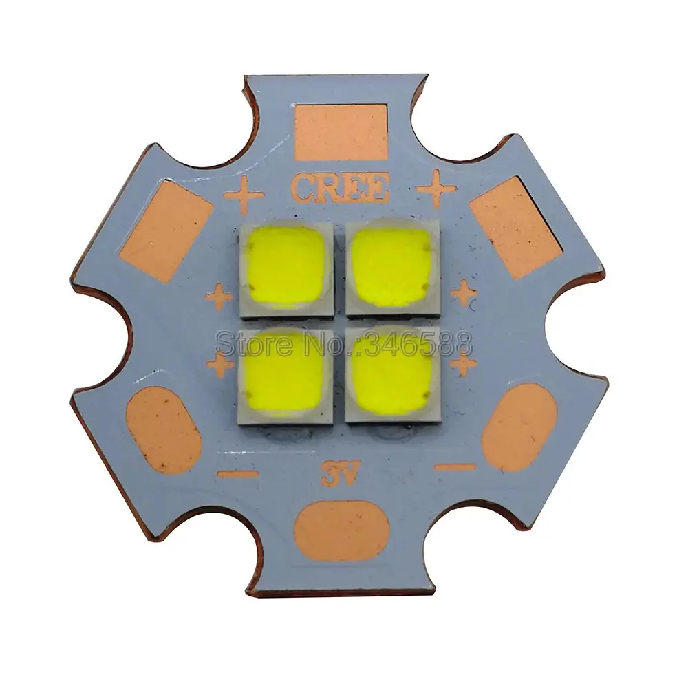 Фото Cree XPL XP-L 4 чипа 36 Вт 3В 6В 12В светодиодный эмиттер высокой мощности вместо XHP70 SST-90 холодный белый теплый белый нейтральный белый 20 мм PCB №2