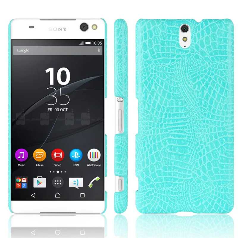 Для Sony C 5 C5 Ультра чехол из крокодиловой кожи Жесткий ПК + искусственная кожа