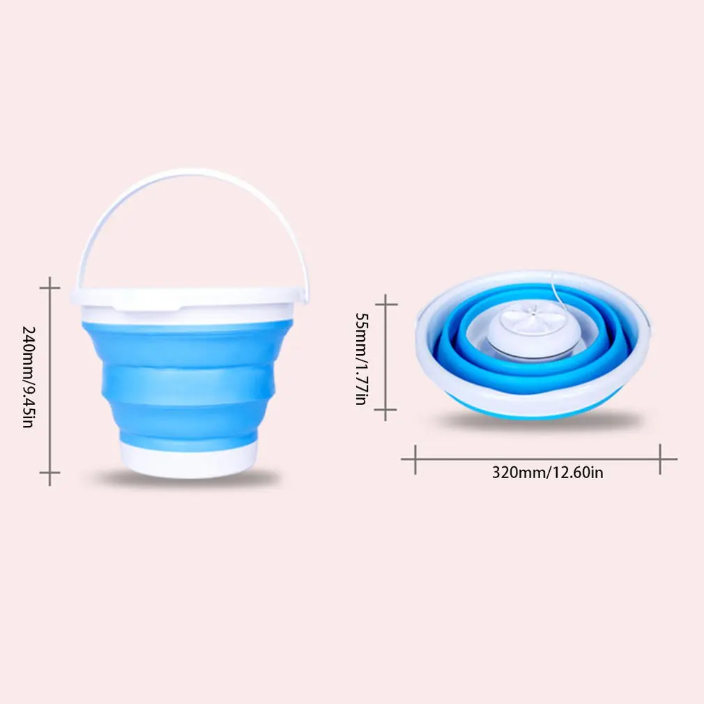 Portable Ultrasonic Turbo Automatic Electric Roller Washing Machine Quick Clean Washing Tool for Outdoor Travel Use