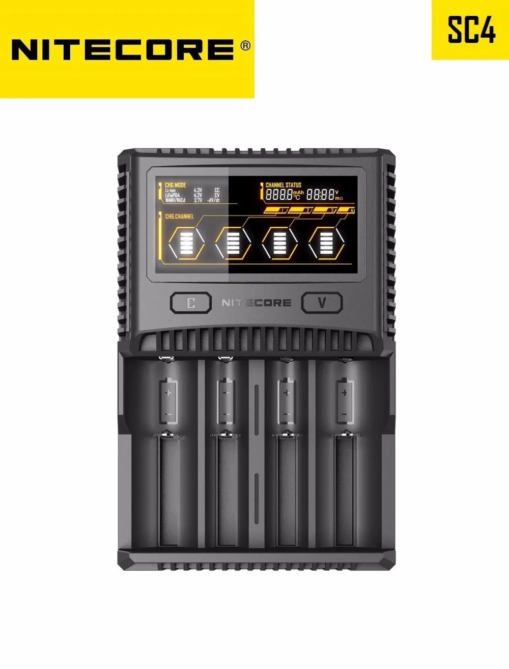 Зарядное устройство Nitecore SC4 с ЖК дисплеем USB быстрая интеллектуальная зарядка