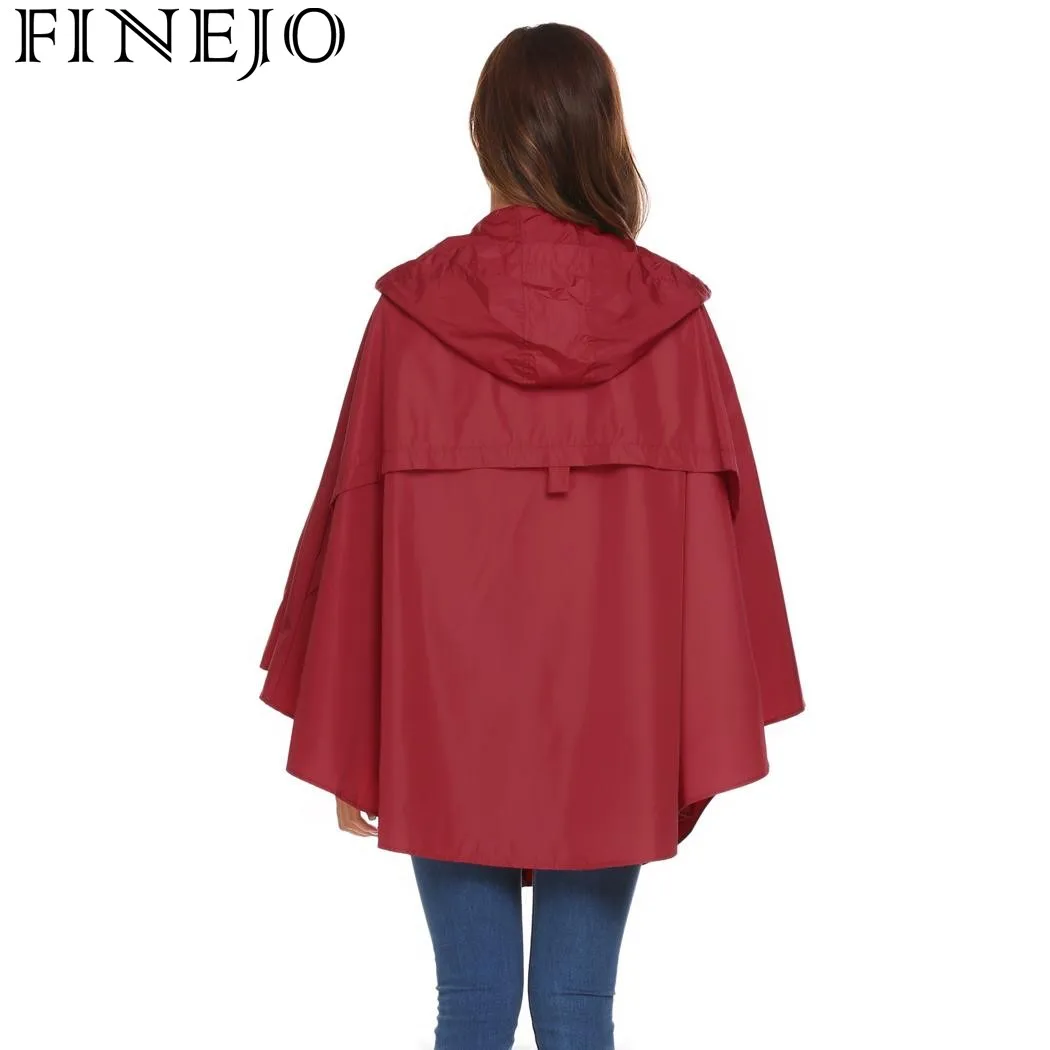 FINEJO Autumn Jacket Women Batwing Sleeve Hooded Cloak Raincoat Outwear Loose Coat Fashion Casual New 2017 11 | Женская одежда