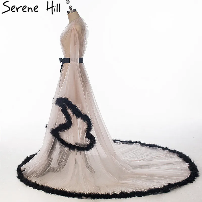 Длинное платье с мехом страусиных перьев для свадьбы 2020 HA2016|wedding dress with feathers|feather