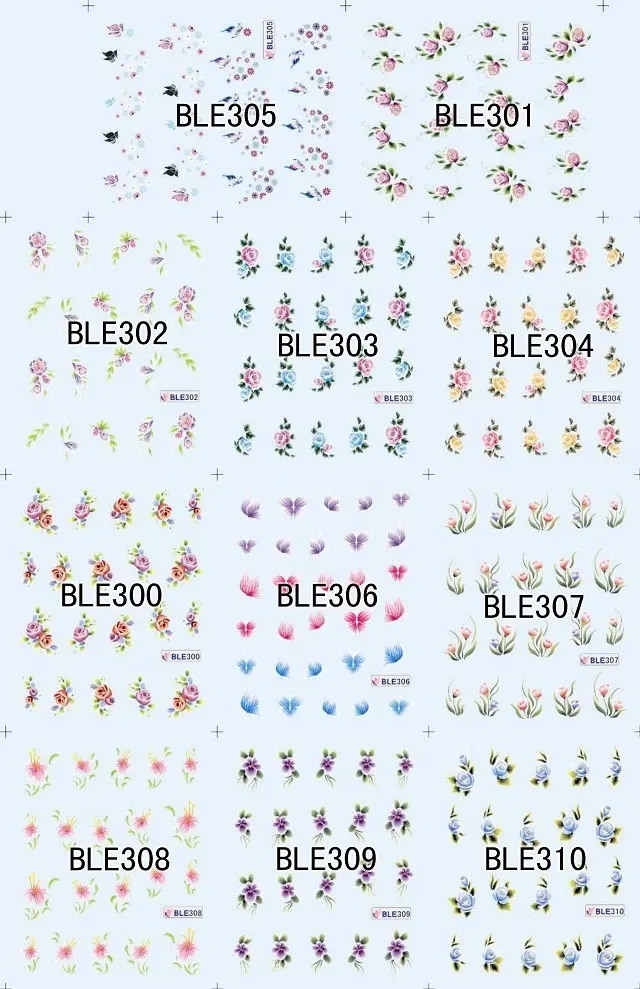 YA LI 264 Стиль Розовый различные с изображением цветов Переводные Слайдеры для