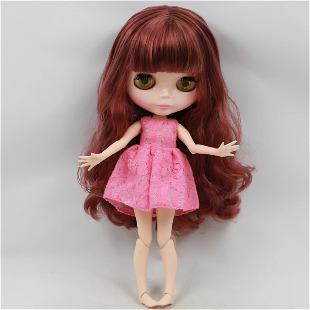 Кукла блайз ICY DBS шарнирное тело 30 см красно коричневые длинные волнистые волосы с