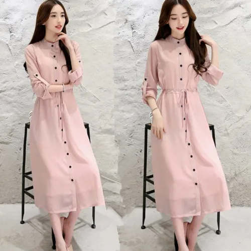 2019 летнее Новое Стильное однотонное шифоновое платье Vestidos модное элегантное с