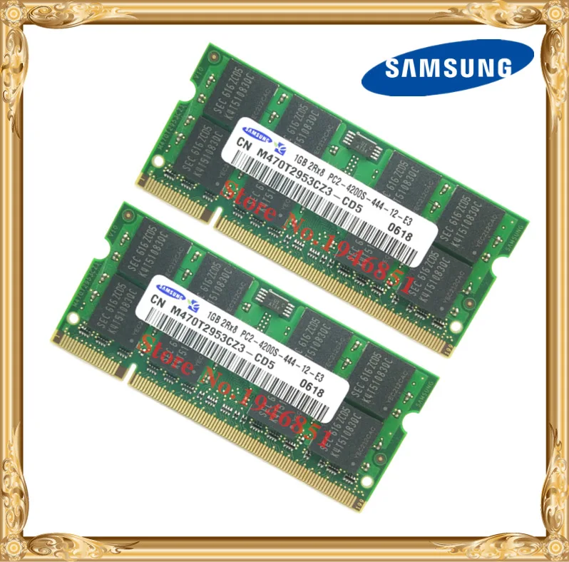 Samsung ноутбук память 2 ГБ 2x1 533 МГц PC2 4200 DDR2 ОЗУ 4200S 1G 200 контактный SO DIMM|pc2-4200 ddr2|laptop