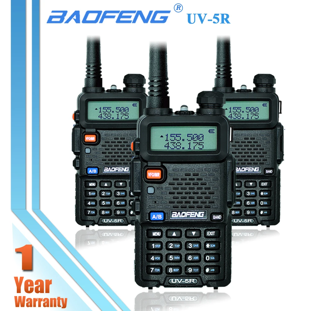 3 шт. Baofeng UV 5R УКВ портативной рации CB FM УФ Dual Band двухстороннее радиолюбителей UV5R