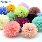 30 шт. 5 см Шелковая Гвоздика искусственный помпон-цветок с головкой гортензии домашнее свадебное украшение DIY Скрапбукинг Искусственные цветы венки