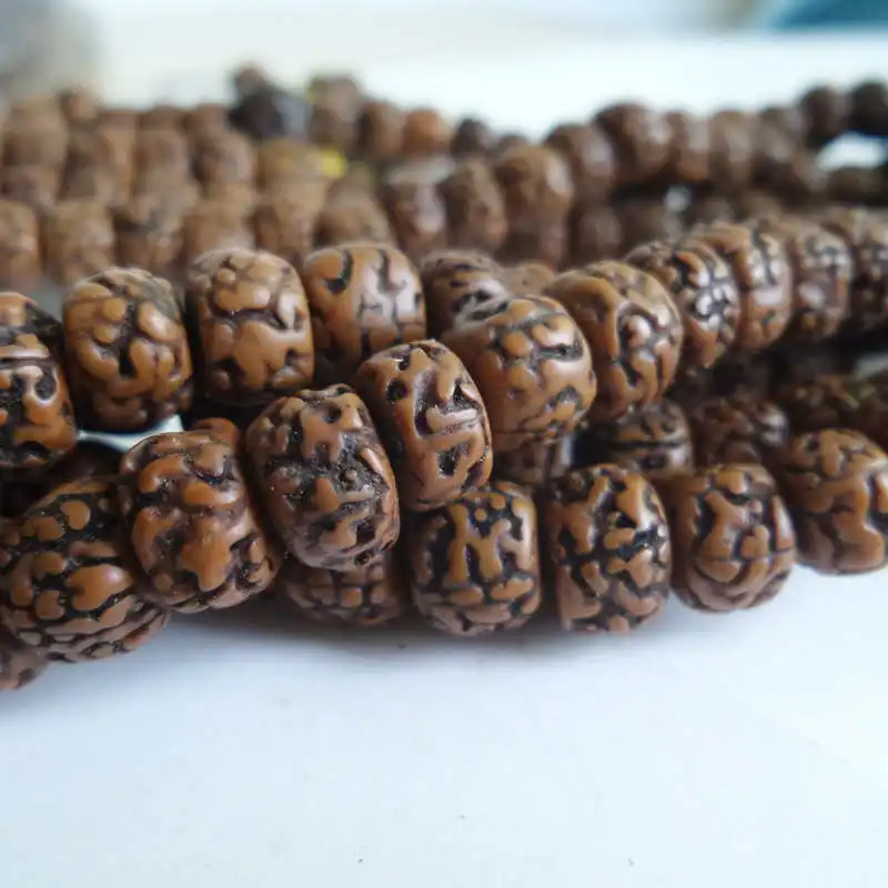 

BRO582 Tibetan 108 beads Old Oiled Polished Rudraksh Bodhi Prayer Beads Mala for Man