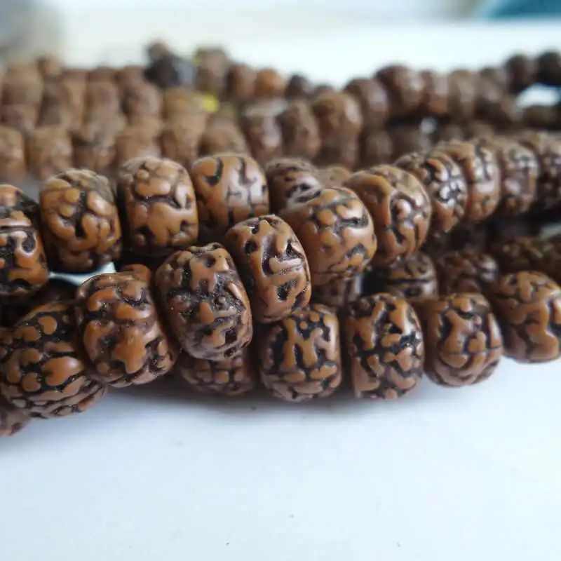 BRO582 тибетские 108 бусины старые полированные молитвенные Rudraksh Bodhi Mala для