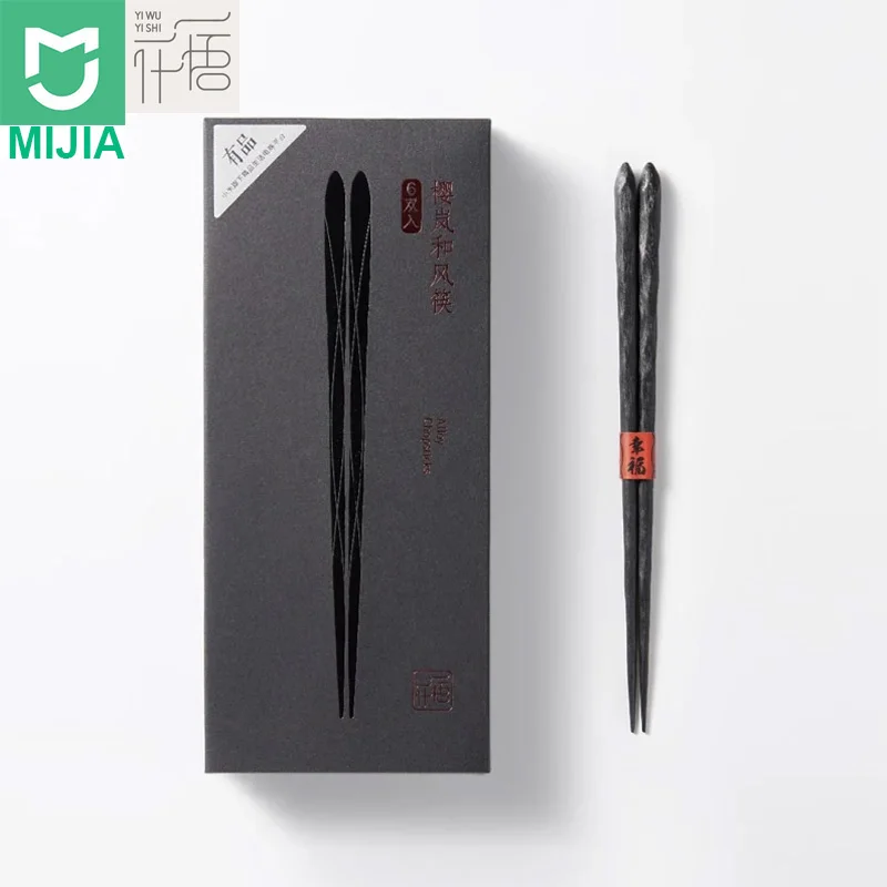 Xiaomi Mijia Yiwuyishen умный дом палочка для еды PPS стекловолокно высокая термостойкость китайские палочки для еды 6 пар в упаковке