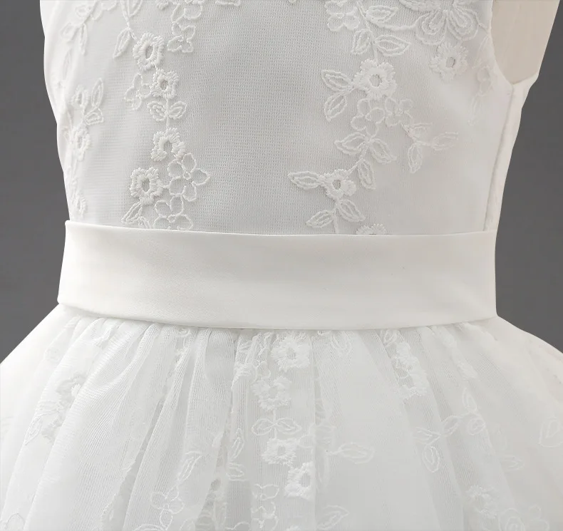 2018 Новое кружевное свадебное платье для девочек вечернее принцессы без рукавов