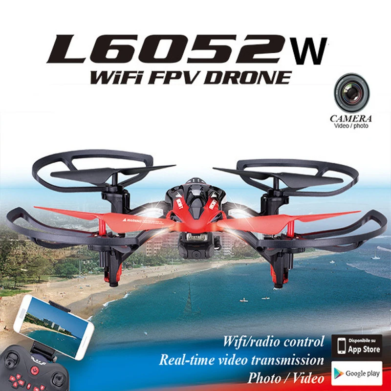 Радиоуправляемый квадрокоптер Lishitoys L6052W с Wi Fi FPV и HD камерой 2 4 МП ГГц канала 6