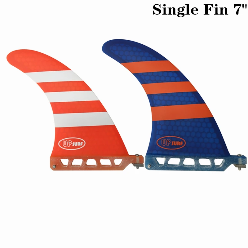 Longboard плавники для серфинга одиночный плавник 7 &quotдля синий/красный цвет