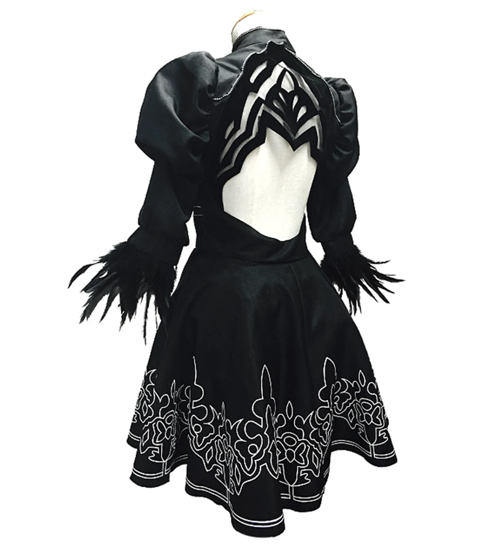 AAVG Hot game Nier: Automata women's YoRHa No.2 Type B Cosplay Costume Gothic Dress(Dress+Hairpin+Socks+Gloves+Eye patch) |