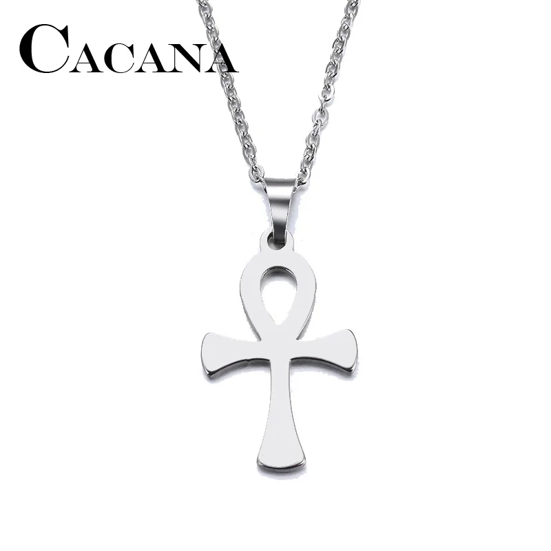 Ожерелье из нержавеющей стали CACANA для женщин мужчин влюбленных с круглым
