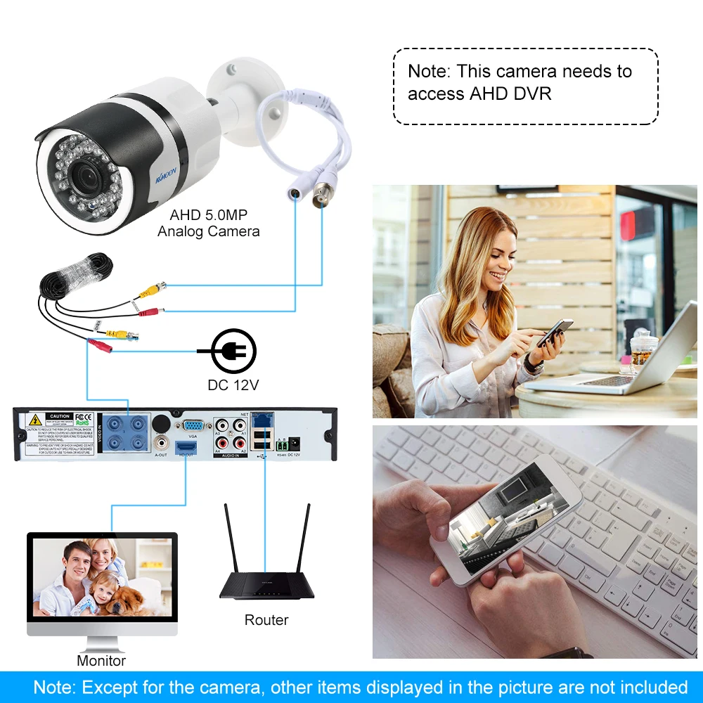 KKmoon 5.0MP AHD пуля Водонепроницаемый CCTV Камера 1/2.7 ''CMOS 35 шт ИК лампы Ночное видение