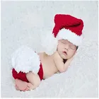 2 шт.компл. реквизит для фотосъемки новорожденных Детский вязаный крючком Рождественский костюм шапка и брюки милый костюм ручной работы фото одежда