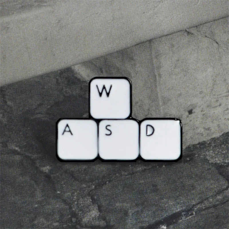 WASD заколки для клавиатуры компьютерные геймерские значки броши ювелирные