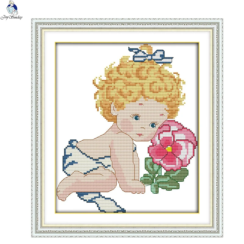 JoySunday наборы для вышивки крестиком набор рукоделия Павлин Девочка Малыш Любовь