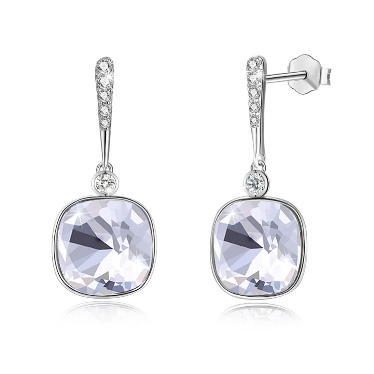 LEKANI кристаллы от Swarovski кошка жемчужные серьги 925 женские серьги ювелирные изделия Элегантный шик простой Brincos 11 цветов подарок - Цвет камня: SVE300-001