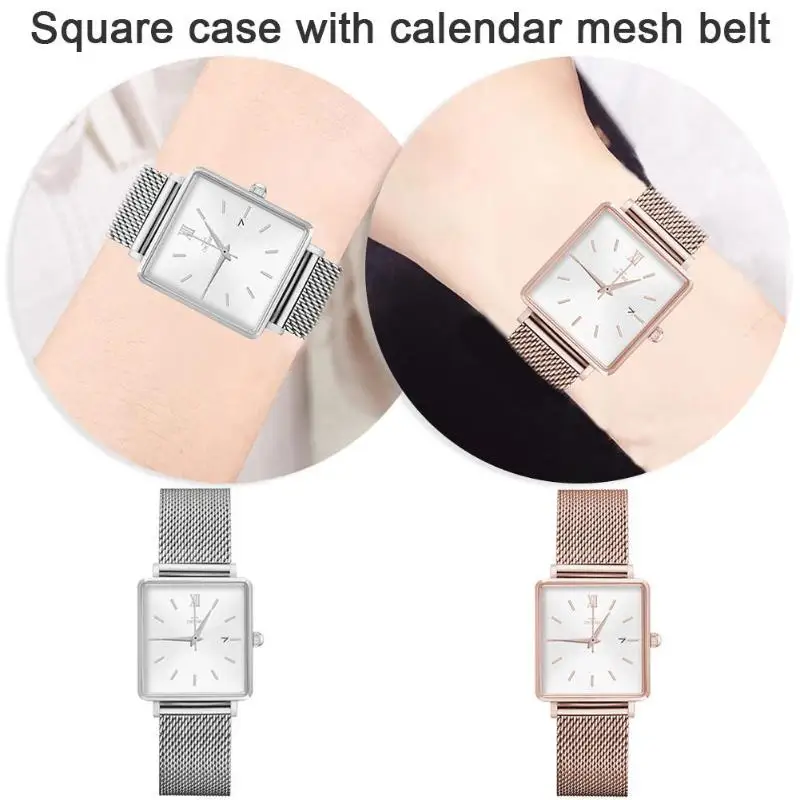 Quartz Watch Women Leather Band Wrist Watch Fashion Waterproof Bracelet Quartz Watch Casual Women Round Dial Analog Wristwatch