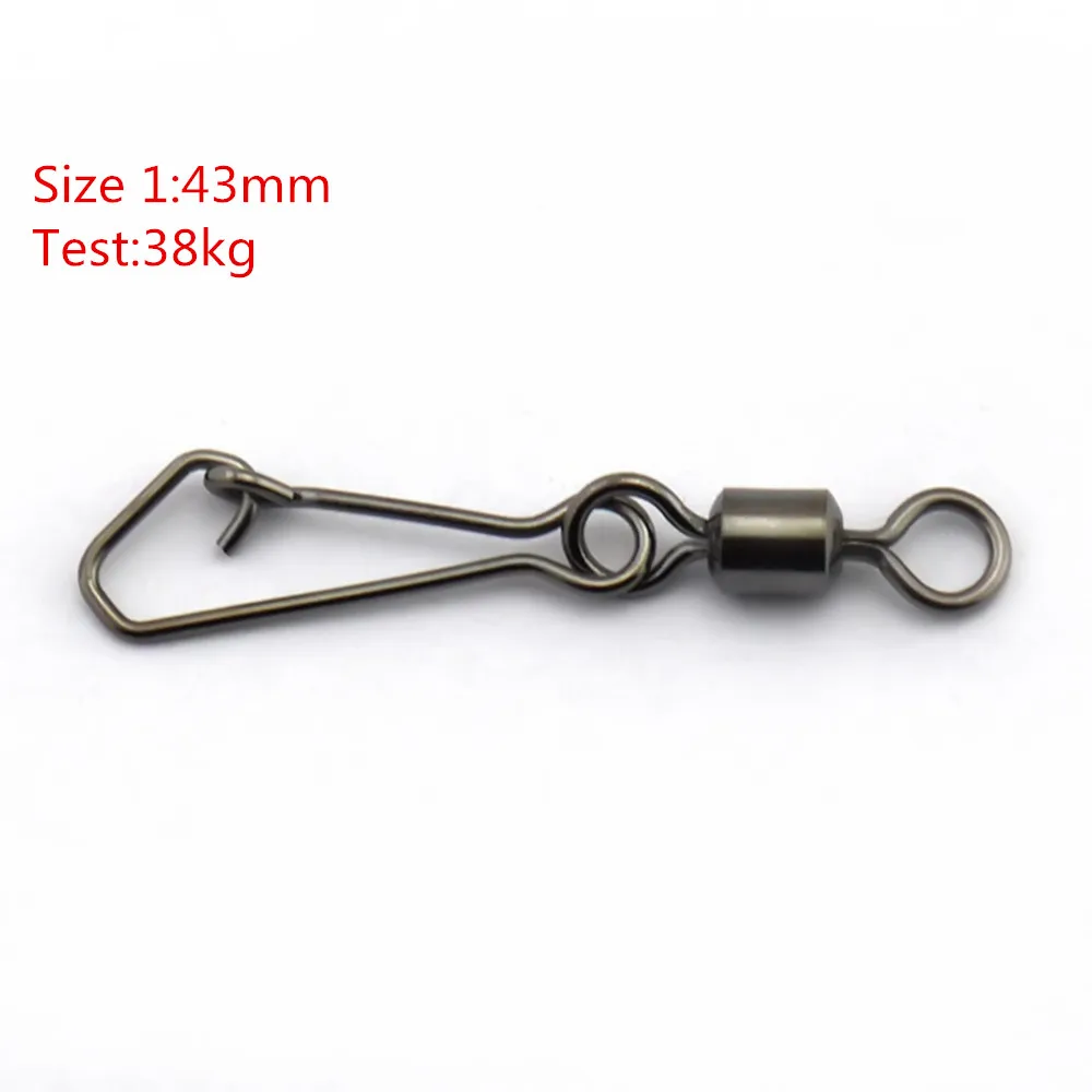 Size 1 43mm 38kg 50 шт. 2#1#4#6#8# рыболовный Соединитель с застежкой "булавка" подшипник качения поворотный нержавеющая сталь с оснасткой снасть для приманки на рыболовецкий крючок аксессуары - Цвет: Size 1 43mm 38kg