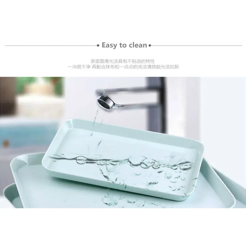 Европейский прямоугольный поднос для столовых приборов имитация нефрита фарфор