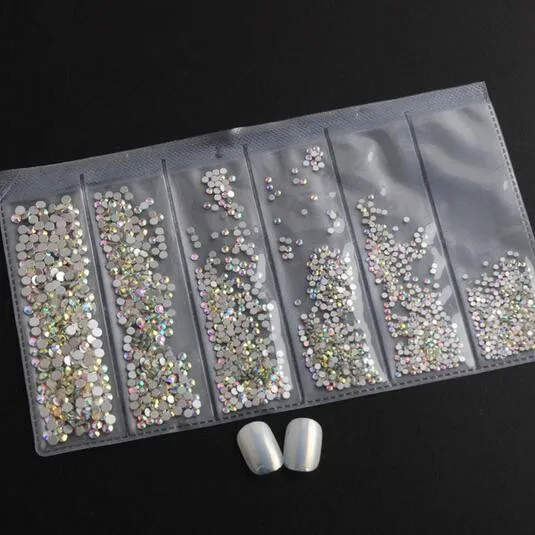 crystal ab 1728 шт. прозрачный кристалл Стекло Камни SS3-SS10 multi малых размеров Дизайн ногтей плоской задней горный хрусталь для Гвозди 3D Дизайн ногтей - Цвет: crystal ab