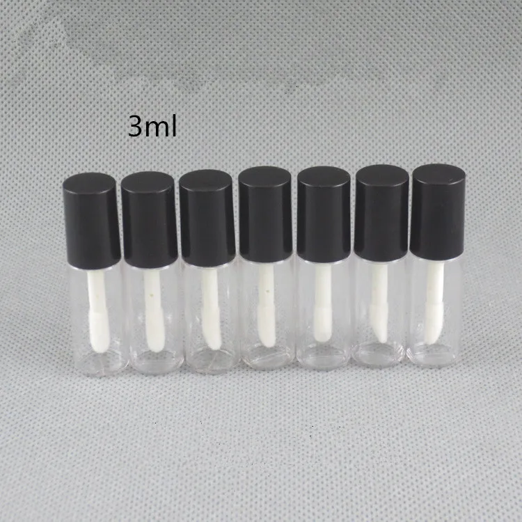 

3ML Empty Transparent PETG Lip Gloss Tubes Plastic Lip Balm Tube Lipstick Mini Sample Cosmetic Container With Black Cap