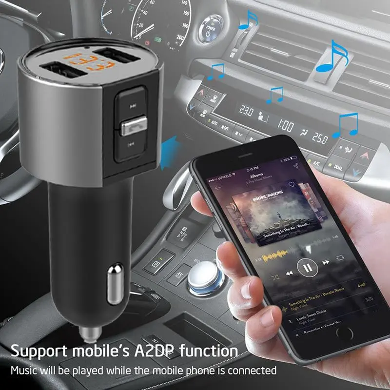 FM беспроводной Bluetooth передатчик Радио адаптер MP3-плеер и двойной USB зарядное
