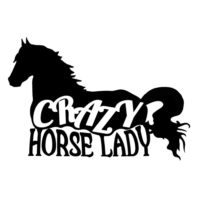 13 6 см * 9 2 Crazy Horse леди модная животная Автомобильная Наклейка Виниловая наклейка |