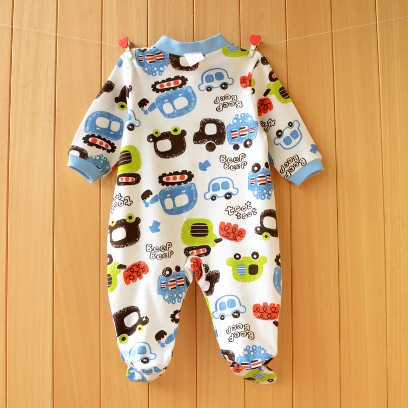 Новые весенние и осенние комбинезоны для малышей из хлопка с длинным рукавом и одной штукой.