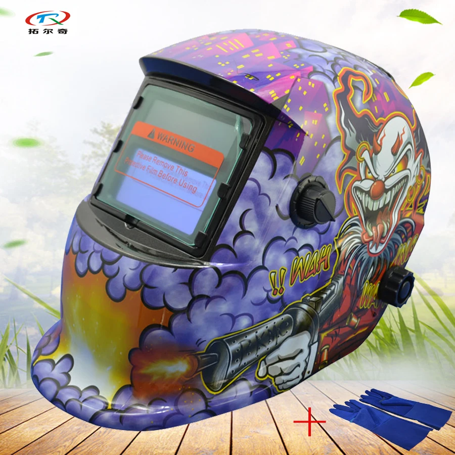 

Welding Mask Chameleon TIG welding helmet argon arc welding mask grinding Clown with gift gloves Solder Protect HD03(2200DE)GB