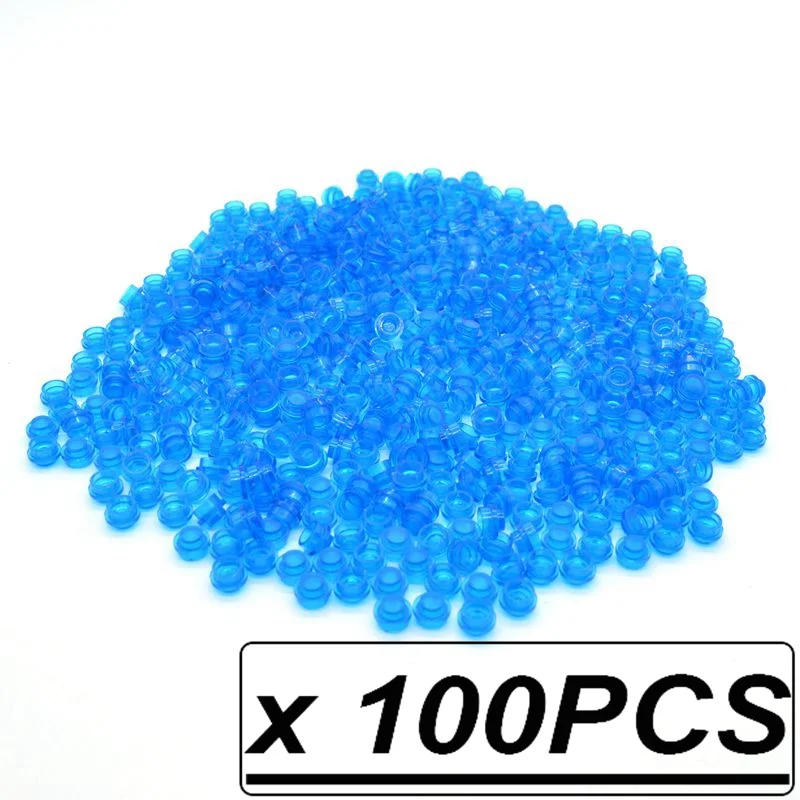 100pcs blue 100 шт./лот 1*1 синяя круглая пластина кубики Moc океан для лодки части строительные блоки совместимы с 4073 игрушки для детей - Цвет: 100pcs blue