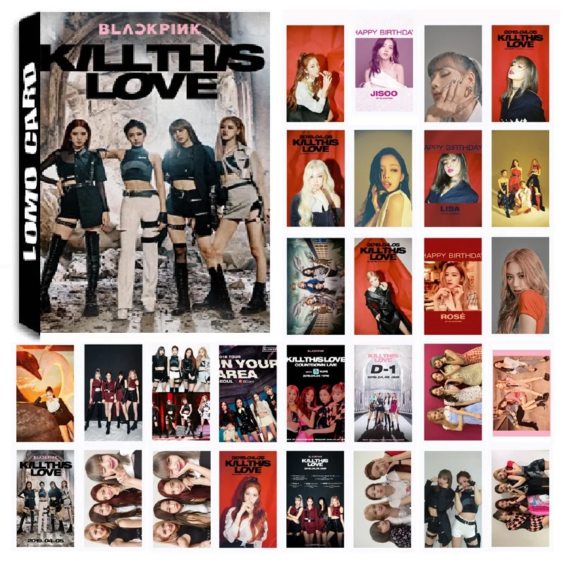 Blackpink 04 30 шт./компл. Корейский KPOP BTS для девочек убить любовь команда фотоальбом карты ПВХ карты самодельные ЛОМО карта Фотокарта - Цвет: Blackpink 04