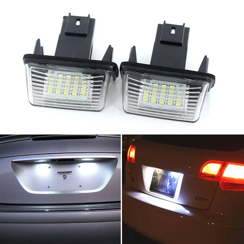 

2pcs White LED License Number Plate Light Bulb Canbus Error free For PEUGEOT 206 207 306 307 CITROEN C3 C4 C5 Rear Lamp