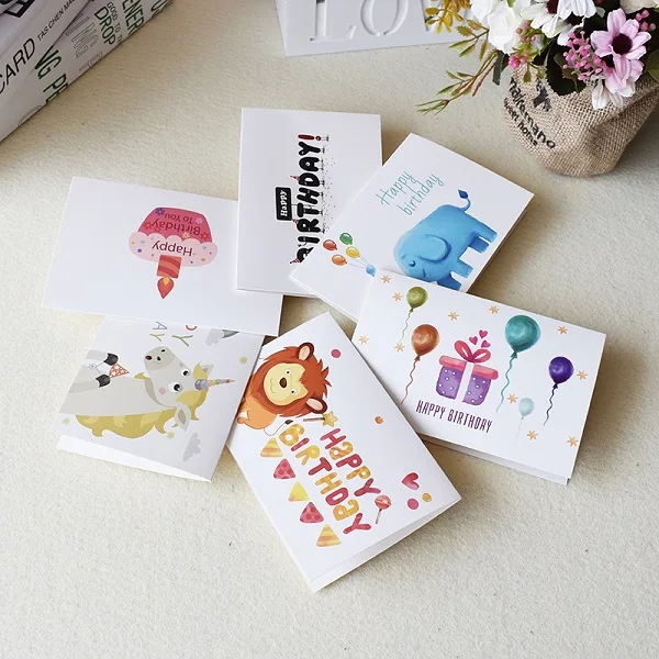 6 cards 6 envelopes Изготовленный На Заказ спасибо карты оптом Открытка ко дню рождения для детей карточки для заметок с Конверты Приглашения пустой внутри открытки на день рождения 6x4 карты - Цвет: 6 cards 6 envelopes